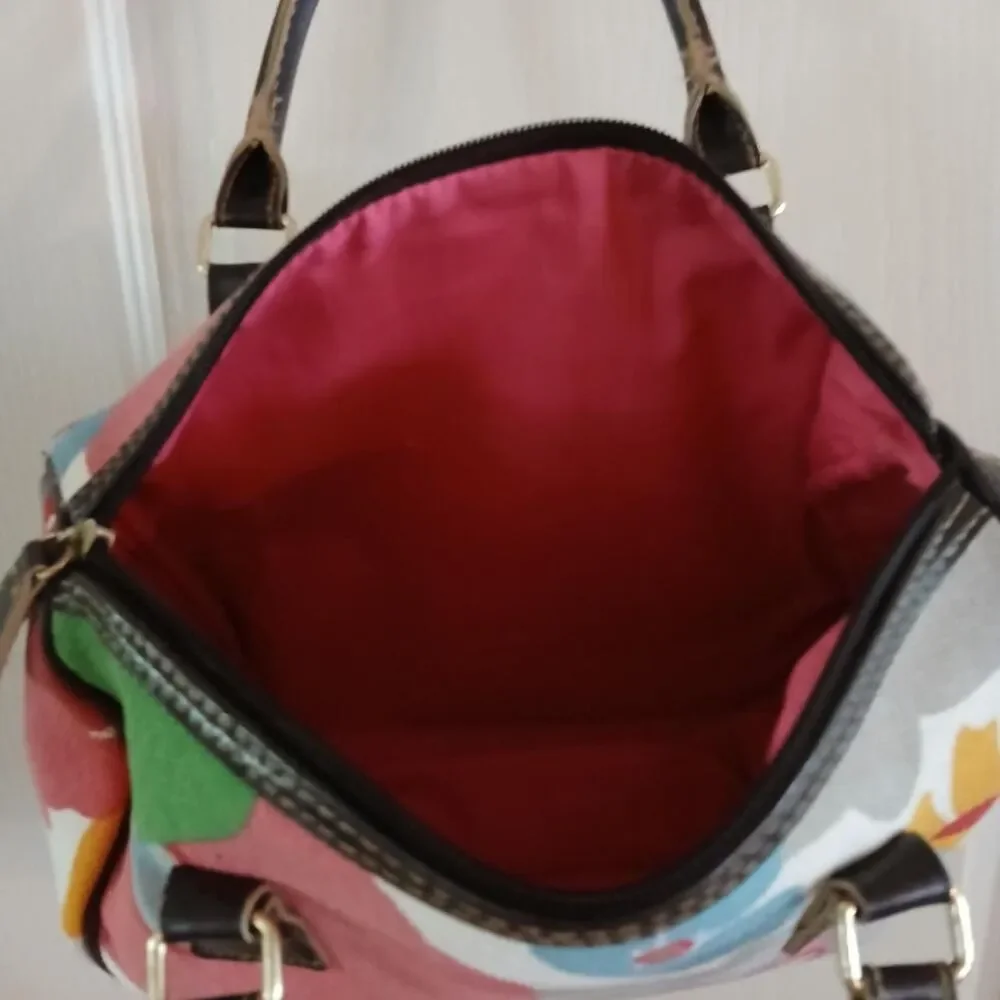 Y2K Vintage Victoria's Secret Multicolor All Over Print Floral Striped Handbag